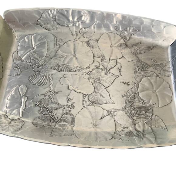 Wendell August Hand Forged Aluminum Hummingbird Tray Berlin, OH 11" - Picture 1 of 4